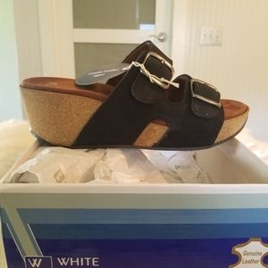 White Mountain wedge platform /adjustable sandals